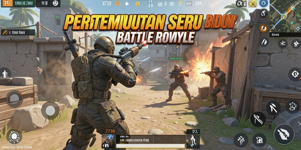 Gameplay intens dalam pertempuran Battle Royale.