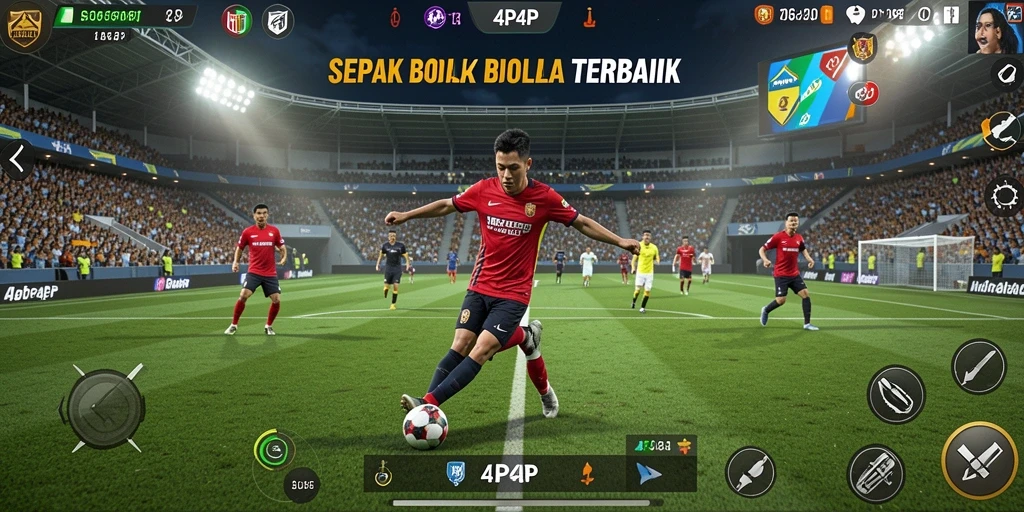Tampilan gameplay sepak bola yang seru dan menegangkan di 4P4P.