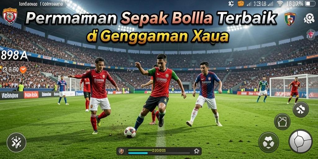 Screenshot utama 898A menampilkan aksi permainan sepak bola yang mendebarkan.