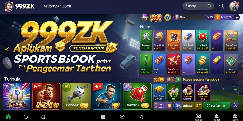 Tampilan utama 999ZK menunjukkan berbagai pilihan taruhan olahraga.