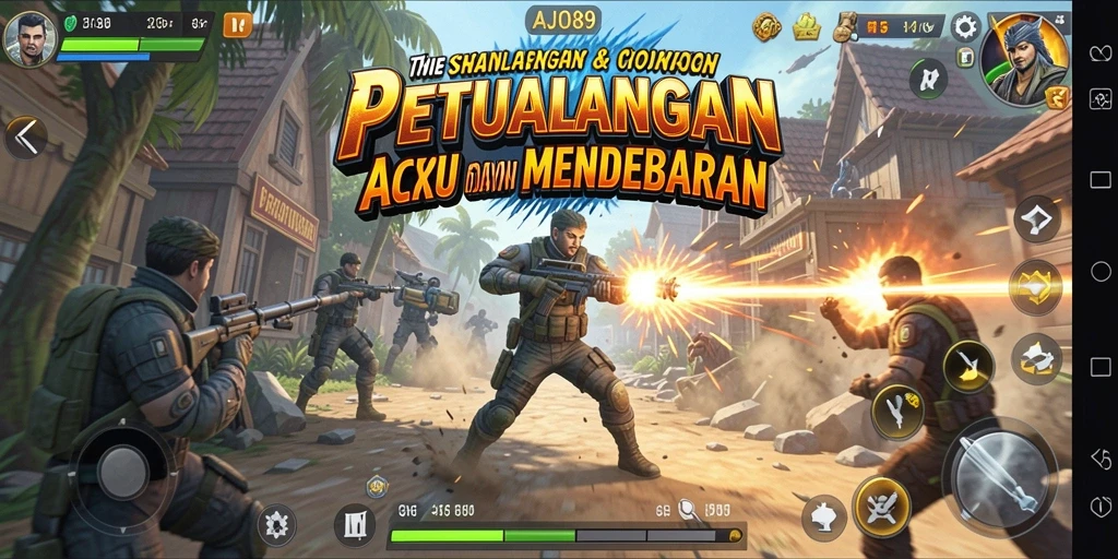 Screenshot gameplay seru AJO89, menunjukkan aksi mendebarkan dalam pertarungan.