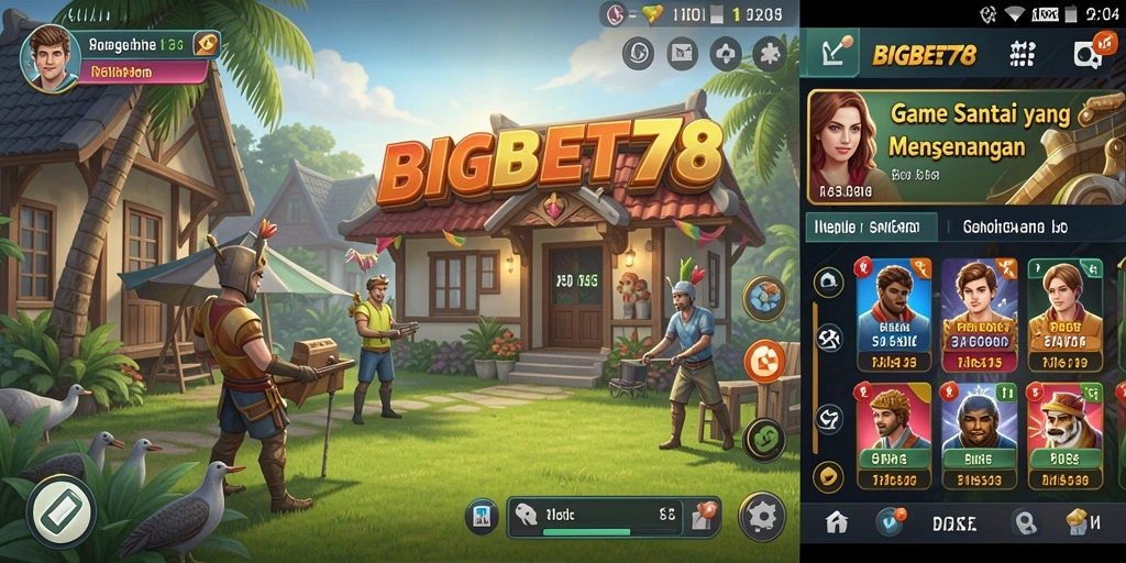 Tampilan gameplay yang ceria dan penuh warna dari BIGBET78.