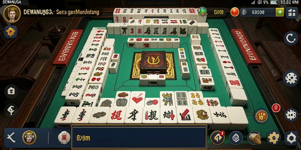 Tampilan gameplay menarik DEWANUSA yang menampilkan Mahjong.