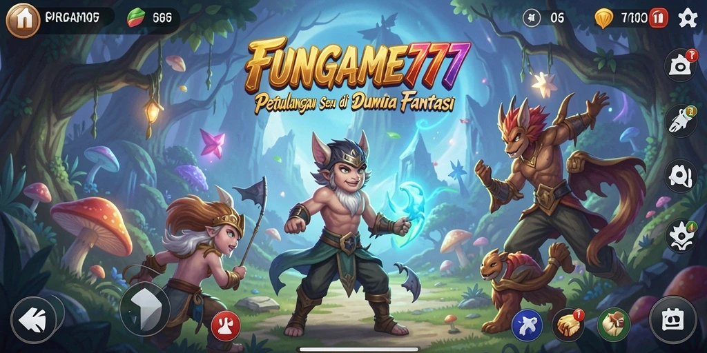 Tampilan aksi seru dari gameplay petualangan FUNGAME777.