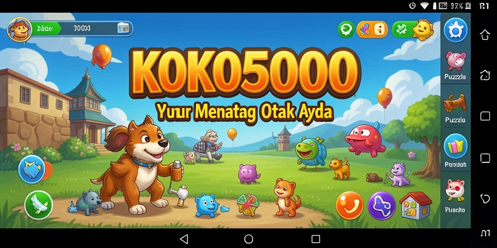 Screenshot gameplay KOKO5000 menunjukkan interaksi seru dalam menyelesaikan teka-teki.