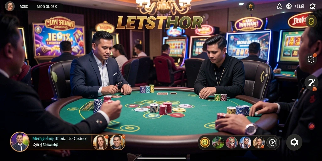 Tampilan gameplay ditampilkan dengan dealer langsung di LETSTHOR.
