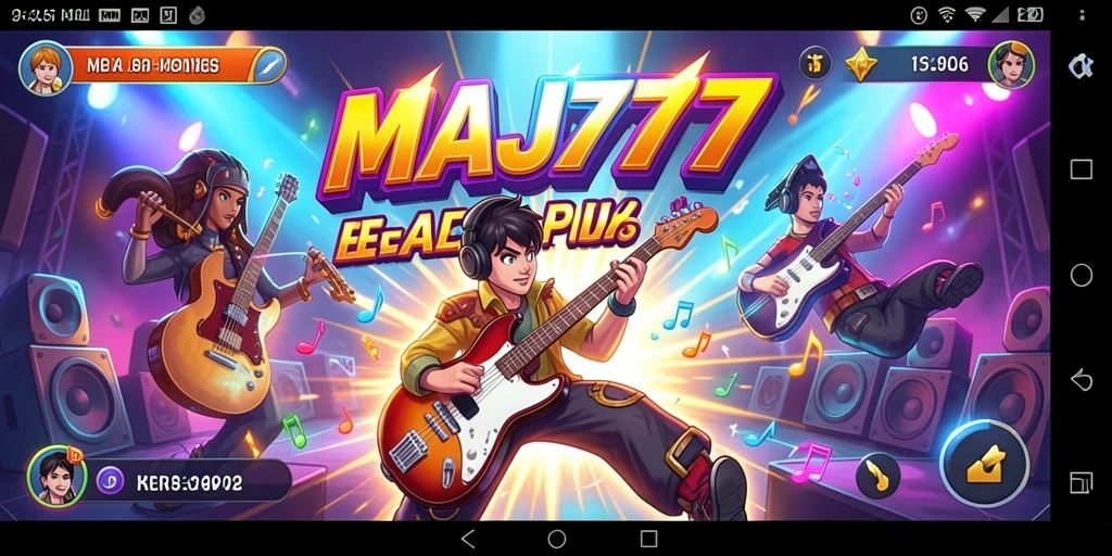 Screenshot utama MAJ777 menampilkan gameplay musik yang menarik.