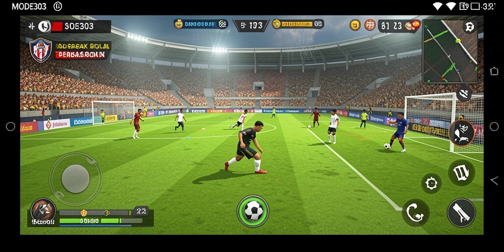 Gameplay seru dari game sepak bola MODE303 dengan grafis menakjubkan.