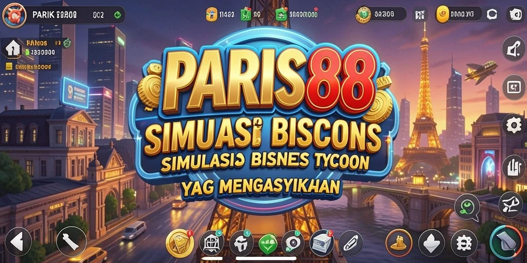 Tangkapan layar gameplay PARIS88 menampilkan simulasi bisnis yang menarik.