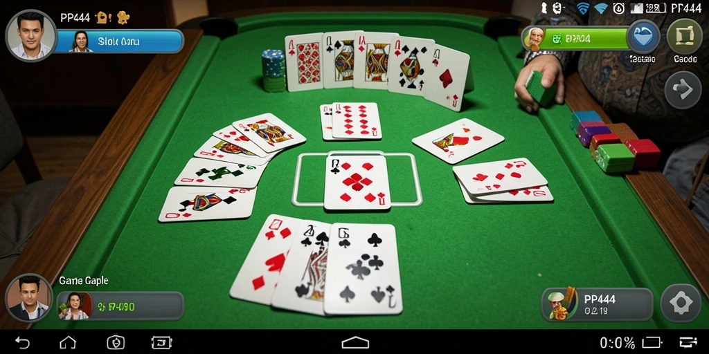 Tampilan gameplay Gaple yang menyenangkan dan interaktif dalam PP444.