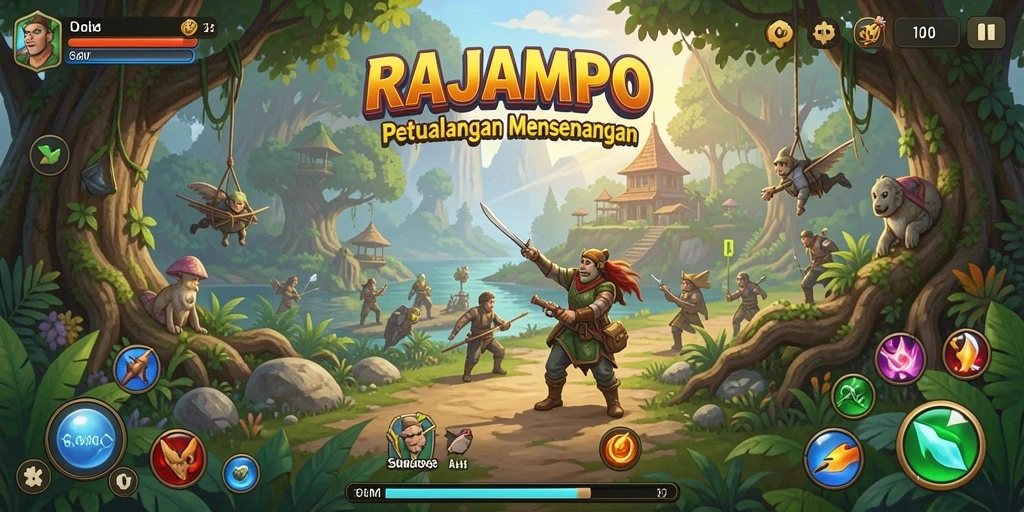 Tampilan gameplay RAJAMPO yang menarik dan interaktif.