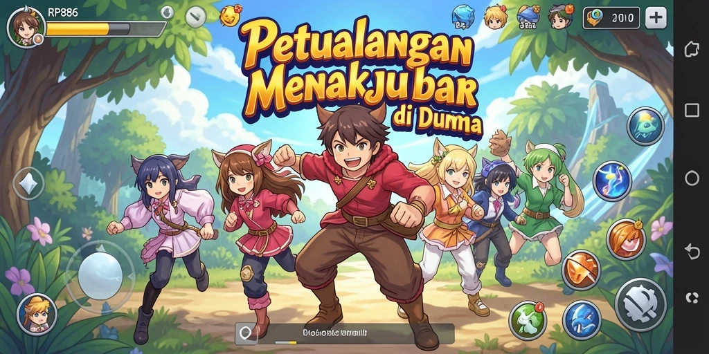 Screenshot gameplay RP886 menampilkan aksi seru dalam dunia Anime.