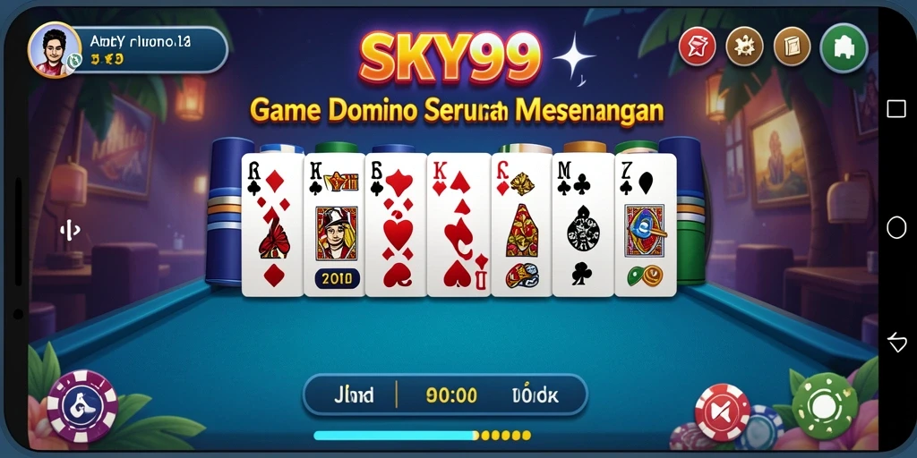 Tampilan menarik dari gameplay Domino di SKY99.