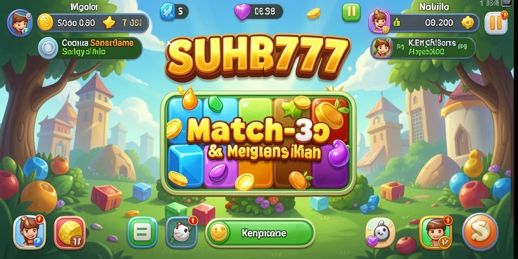 Tampilan gameplay seru dari SUHU777 dengan tantangan Match-3.