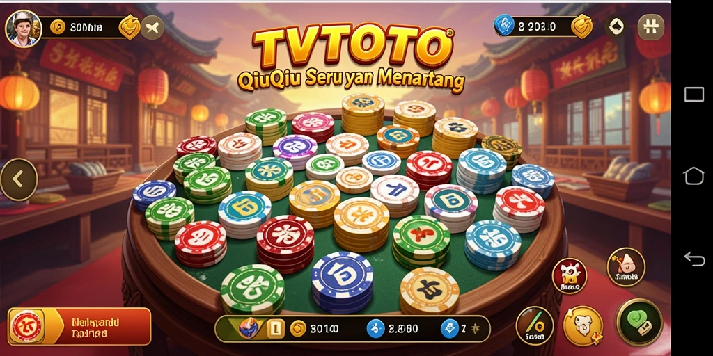 Gameplay mendebarkan dalam game QiuQiu TVTOTO.