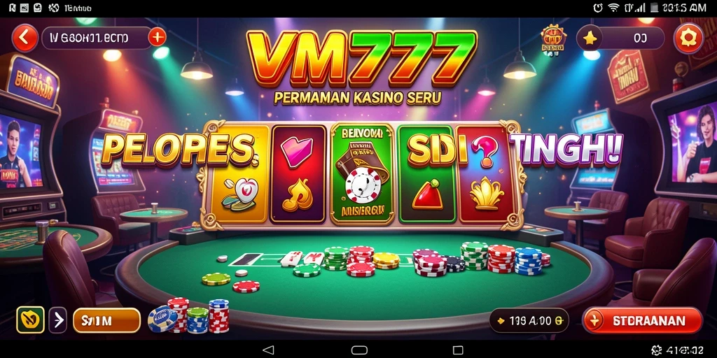 Screenshot utama VM777 menampilkan gameplay Kasino yang mendebarkan.